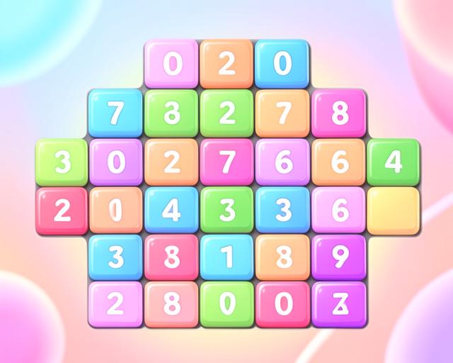 Colourful 2048 number tiles